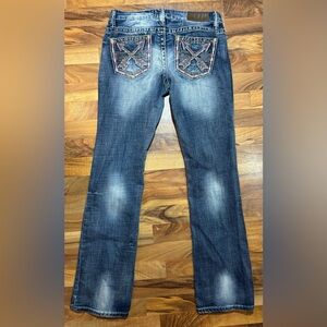 Cowgirl Up Bootcut Jeans Embellished Back Pocket Stretch Women's Size 30/36